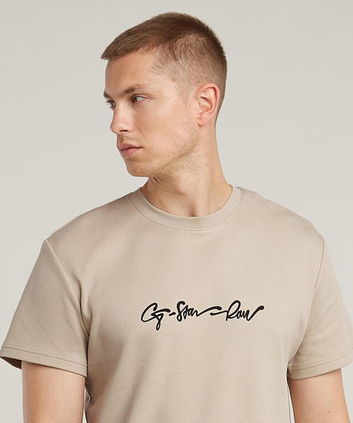 送料込★G-Star★G-Script Tシャツ G-STAR RAW tシャツ G-SCRIPT T-SHIRT/フロントブランドロゴT