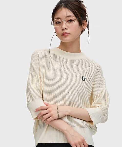 tシャツ Textured Knit High Neck Top／ハイネックテクスチャーニットトップス レディース