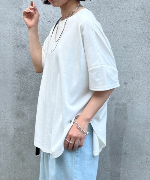 tシャツ 「ポンチョシルエットで可愛い／大人Tシャツ」バックテープカットソー レディース Jena espace merveilleux｜【ポンチョシルエットで可愛い/大人T