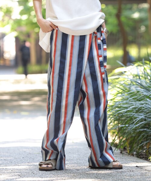 BEAMS BOY パンツ ボーイ マルチストライプ レディース
