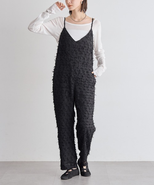 for/c（フォーシー） サロペット オーバーオール フリンジジャガード