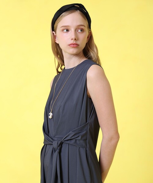 ワンピース AKIE ANAYI ワンピース ストレッチナイロンフロントツイスト