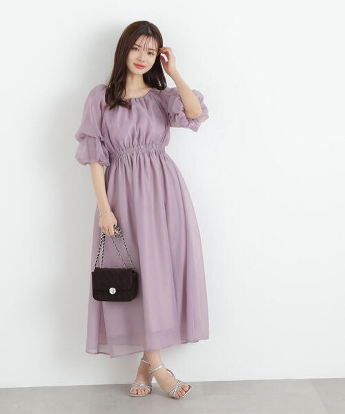 コットン★ルーシュ★バルーンスリーブ★ワンピース★ GANNI コットン☆ルーシュ☆バルーンスリーブ☆ワンピース☆ GANNI