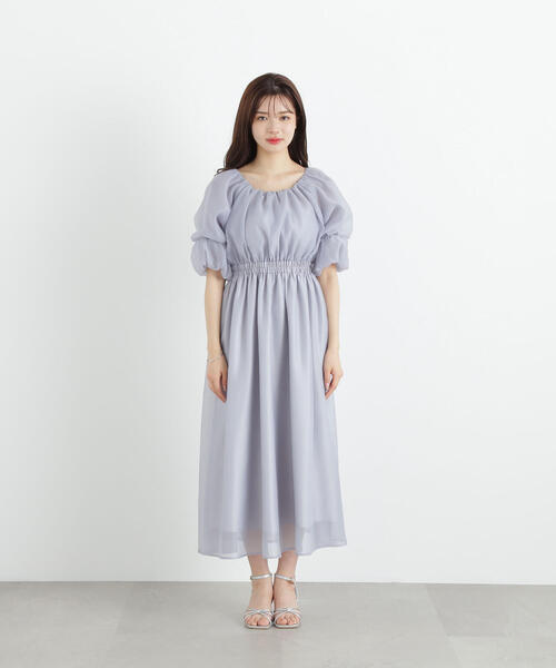 oversize 中綿バルーンスリーブワンピース PROPORTION BODY DRESSING ワンピース バルーンスリーブ
