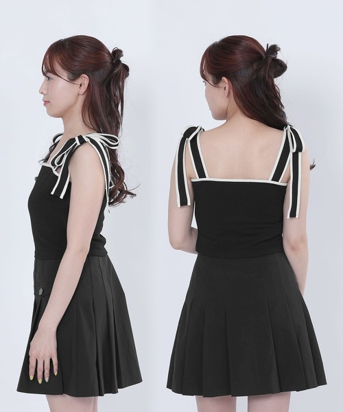 MARY QUANT リボン付きキャミワンピース 黒 MARY QUANT ONLINE SHOP｜マリークヮントオンラインショップ