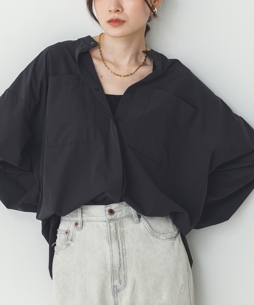 カシュクール シャツブラウス レディース hunch ブラウス シャツ 「接触冷感」2WAY カシュクールシャツ