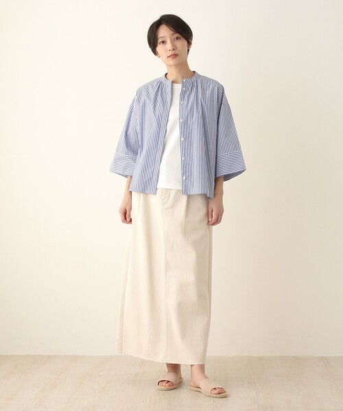 「Afternoon Tea」 7分袖ブラウス MEDIUM グレー レディース_画像4