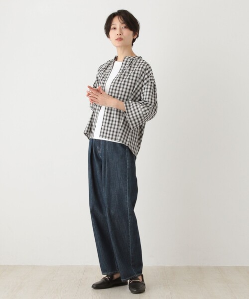 「Afternoon Tea」 7分袖ブラウス MEDIUM グレー レディース_画像9