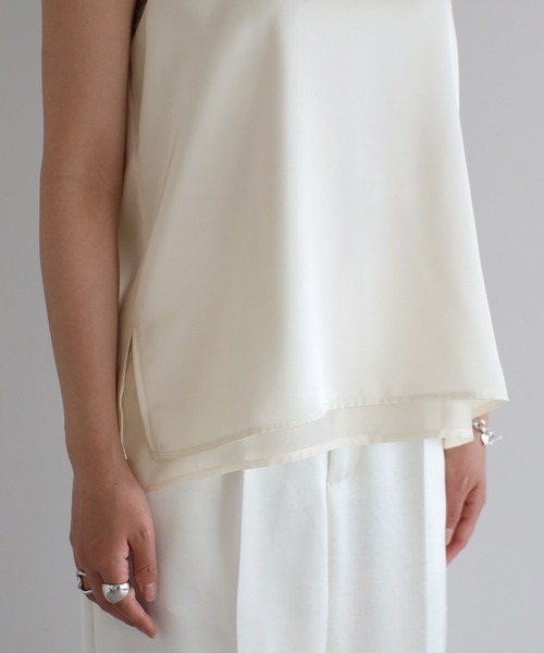 ENC タンクトップ ノースリーブ 「動画あり」layered like satin tank