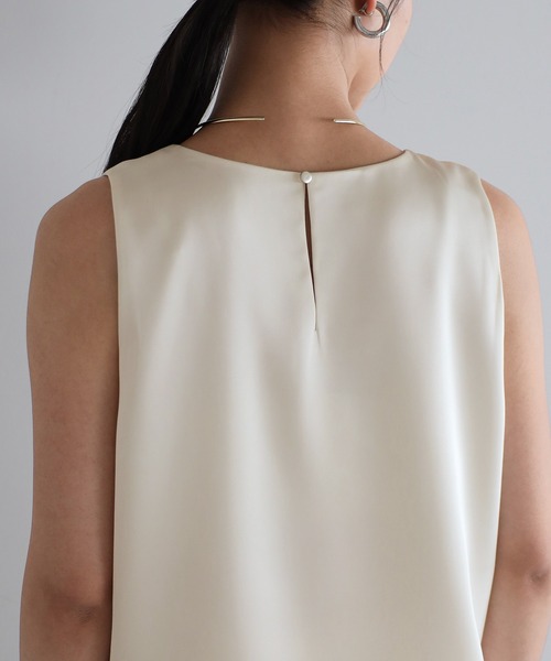 ENC タンクトップ ノースリーブ 「動画あり」layered like satin tank