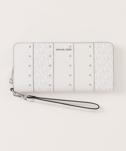 MICHAEL KORS ロゴ入り長財布 ホワイトシグネチャー 新品☆ MICHAEL KORS ホワイト シグネチャー 長財布 スマホケース
