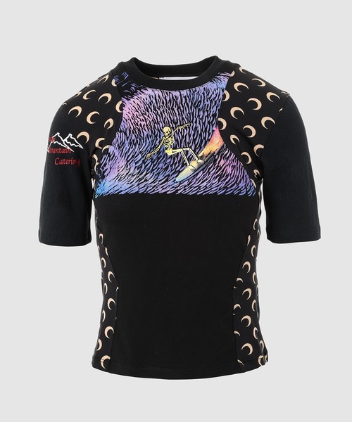 MARINE SERRE tシャツ REGENERATED GRAPHIC T-SHIRTS BABY FIT T-SHIRT
