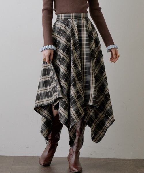 VIOLETTA（ヴィオレッタ） スカート チェック柄ハンカチーフヘム