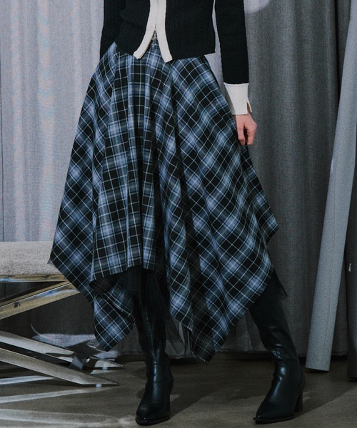 VIOLETTA（ヴィオレッタ） スカート チェック柄ハンカチーフヘム