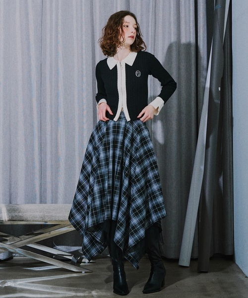 VIOLETTA（ヴィオレッタ） スカート チェック柄ハンカチーフヘム