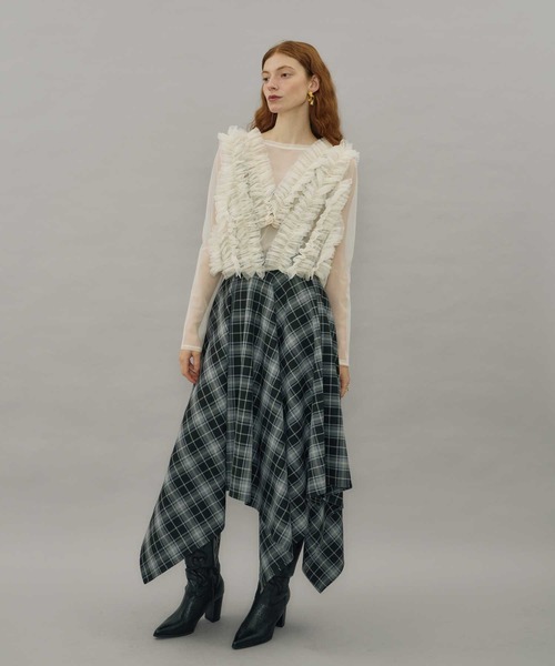 VIOLETTA（ヴィオレッタ） スカート チェック柄ハンカチーフヘム