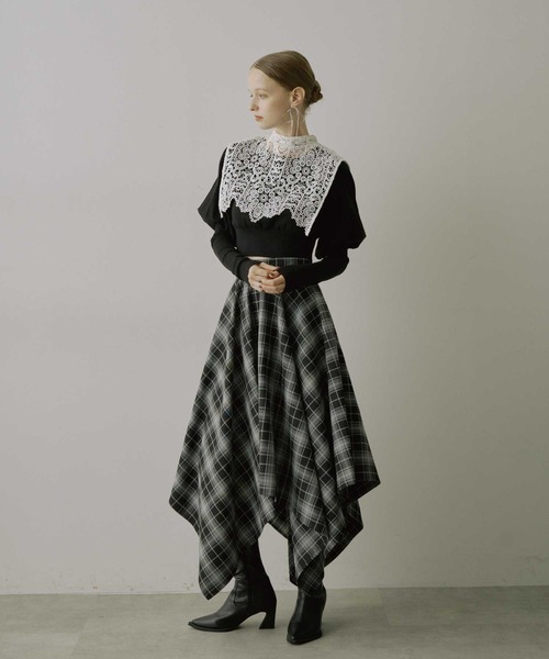 VIOLETTA（ヴィオレッタ） スカート チェック柄ハンカチーフヘム