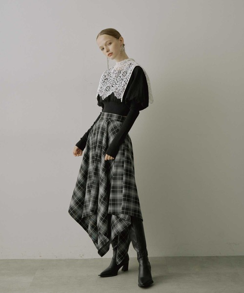 VIOLETTA（ヴィオレッタ） スカート チェック柄ハンカチーフヘム