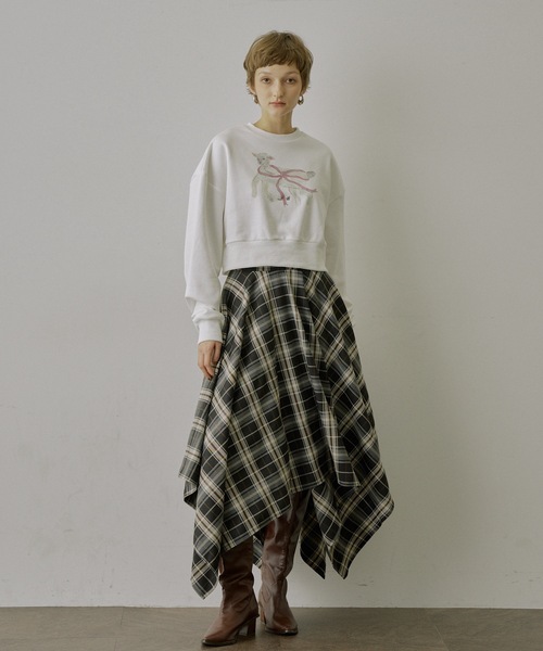 VIOLETTA（ヴィオレッタ） スカート チェック柄ハンカチーフヘム