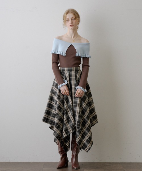 VIOLETTA（ヴィオレッタ） スカート チェック柄ハンカチーフヘム