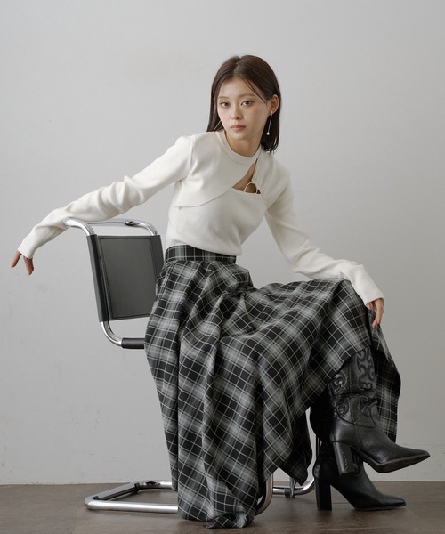 VIOLETTA（ヴィオレッタ） スカート チェック柄ハンカチーフヘム