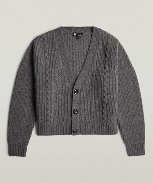 G-STAR RAW カーディガン CABLE CROPPED CARDI KNIT/ケーブル編み