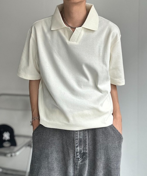 GRP 2 Buttons Polo Linen リネン ニットポロシャツ GRP 2 Buttons Polo Linen リネン ニットポロシャツ