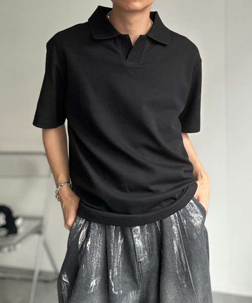 CREARE -LINO- ポロシャツ 襟リブニットポロシャツ メンズ レディース