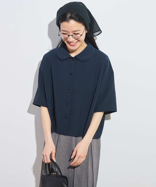 fig London（フィグロンドン） ブラウス シャツ ○round collar shirt