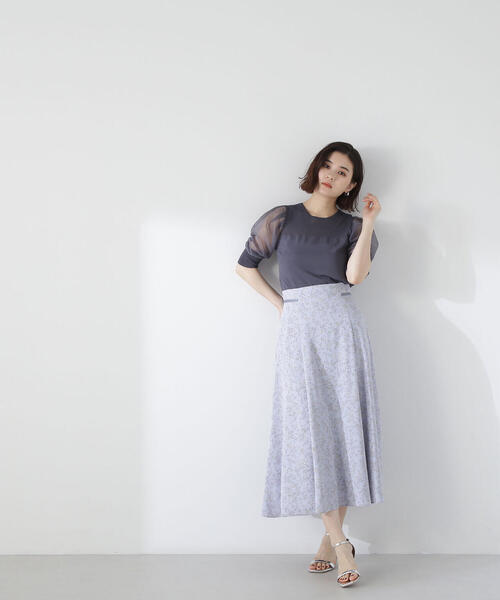 「NATURAL BEAUTY BASIC」 半袖ニット FREE グレイッシュベージュ レディース_画像2
