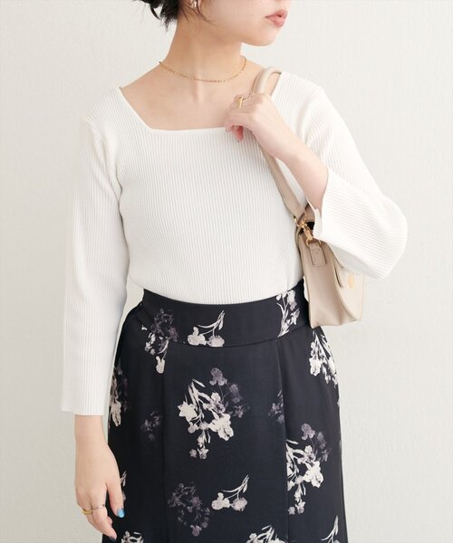 natural couture ニット セーター 「ako」前後2WAY7分袖