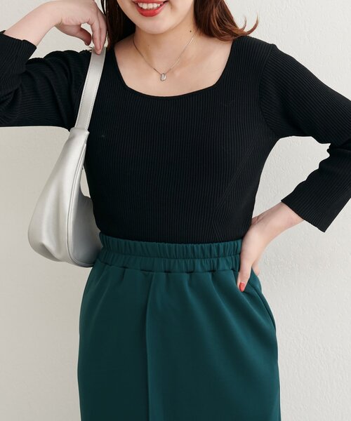 natural couture ニット セーター 「ako」前後2WAY7分袖
