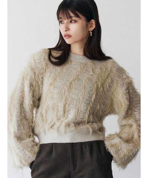 MURUA（ムルーア） ニット セーター バイカラーシャギーニット