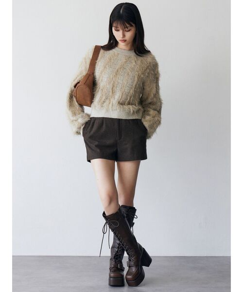 MURUA（ムルーア） ニット セーター バイカラーシャギーニット