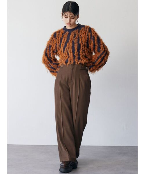 MURUA（ムルーア） ニット セーター バイカラーシャギーニット