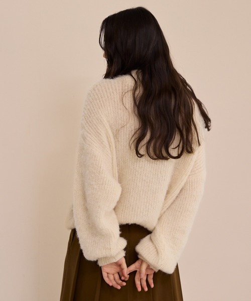 OLUN ニット セーター high neck mohair like knit/ハイネックモヘア