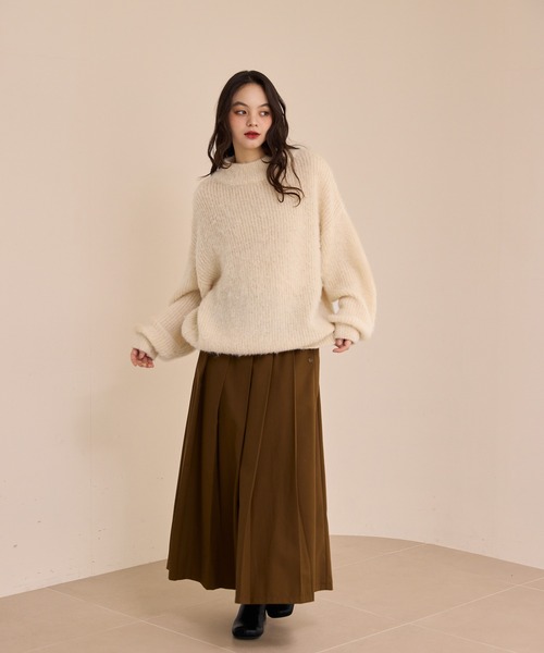 OLUN ニット セーター high neck mohair like knit/ハイネックモヘア