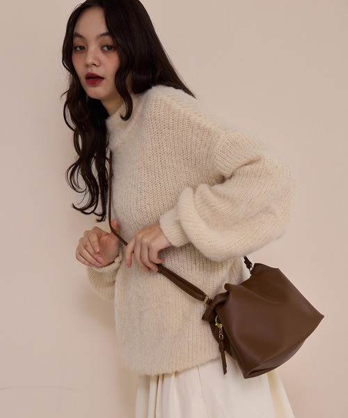 OLUN ハイネックモヘアライクニット high neck mohair like knit/ハイネックモヘアライクニット（ニット