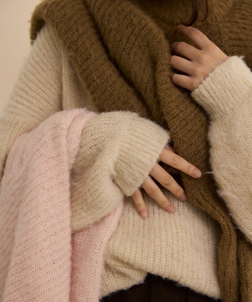 OLUN ニット セーター high neck mohair like knit/ハイネックモヘア