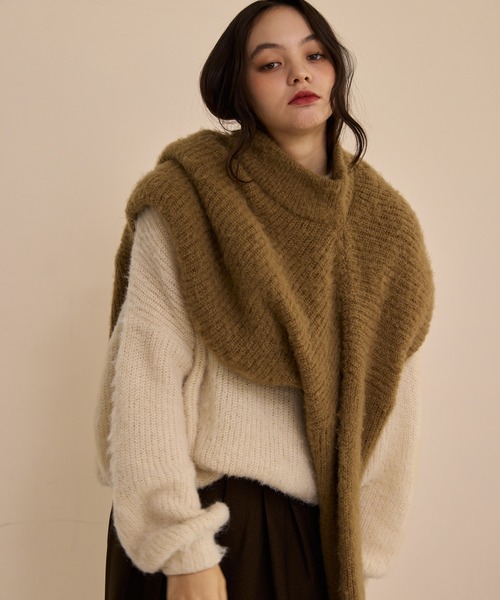 OLUN ニット セーター high neck mohair like knit/ハイネックモヘア