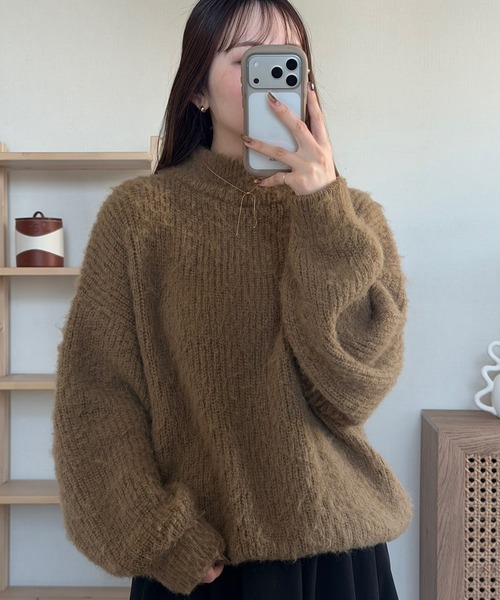 OLUN ハイネックモヘアライクニット high neck mohair like knit/ハイネックモヘアライクニット（ニット