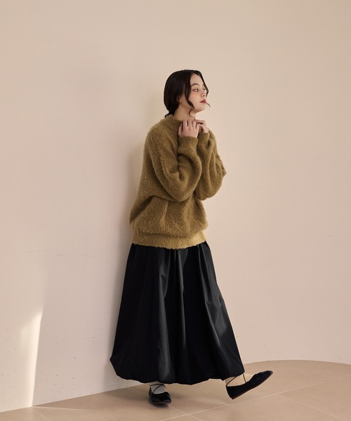 OLUN ニット セーター high neck mohair like knit/ハイネックモヘア