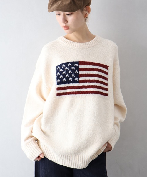 【未使用】 ジャガードニットセーター SpRay（スプレイ） ニット セーター USAジャガードニット レディース