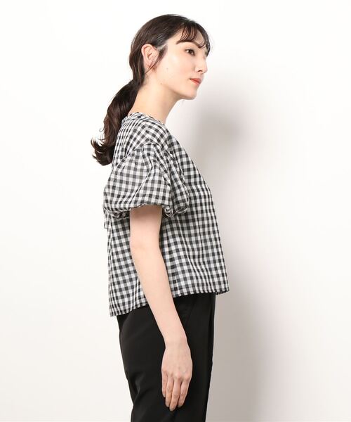 「Maglie le cassetto」 半袖ブラウス 9号 ブラック レディース_画像2