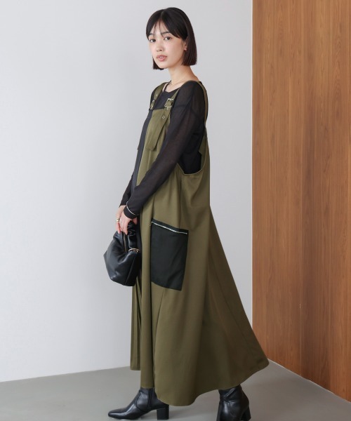 Bou Jeloud（ブージュルード） ワンピース 肩ベルトブロッキング