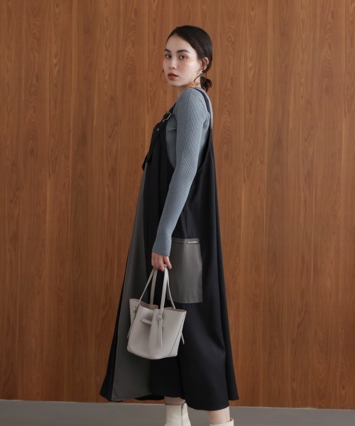 Bou Jeloud（ブージュルード） ワンピース 肩ベルトブロッキング