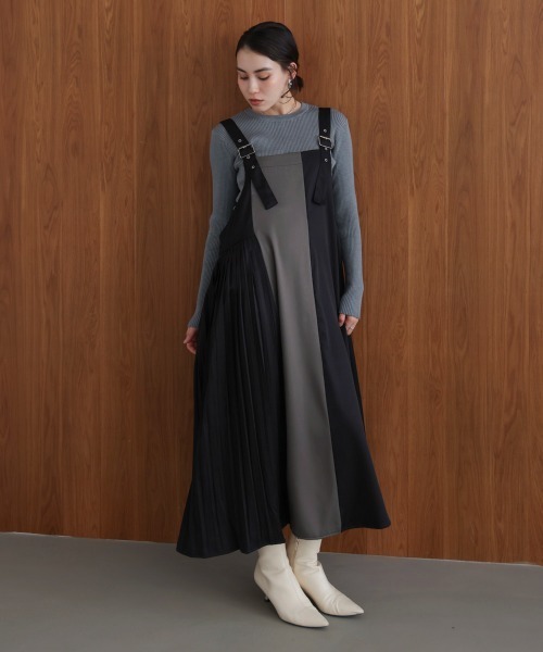 Bou Jeloud（ブージュルード） ワンピース 肩ベルトブロッキング