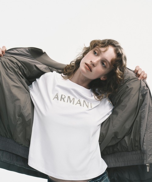 未使用★GIORGIO ARMANI★ホワイト★ヘリンボーン織★ブルゾン ARMANI EXCHANGE ブルゾン アウター 「A|X アルマーニ エクスチェンジ