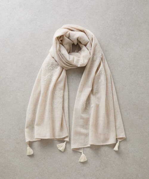 BEARDSLEY（ビアズリー） ストール マフラー 「CITRUS」刺繍タッセル