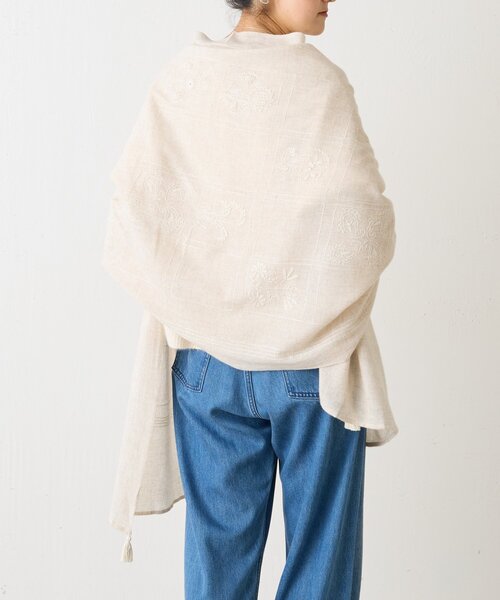 BEARDSLEY（ビアズリー） ストール マフラー 「CITRUS」刺繍タッセル